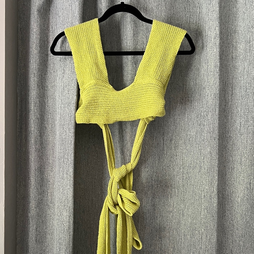 Nasty Gal Lime Knit Crop Top
